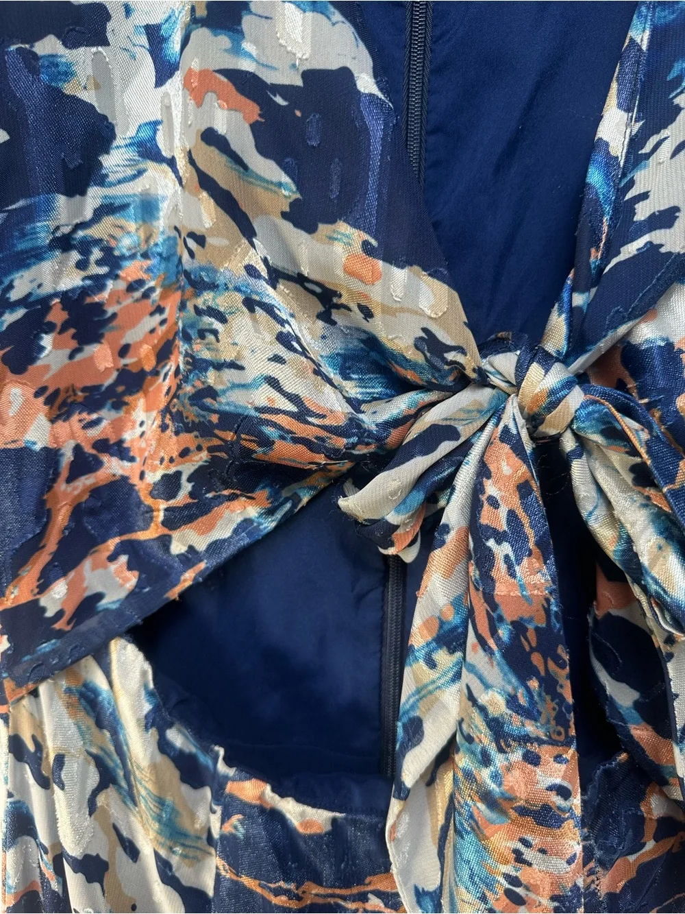 Hutch‎ Blue Floral Tie-Front Maxi Dress with Cutout